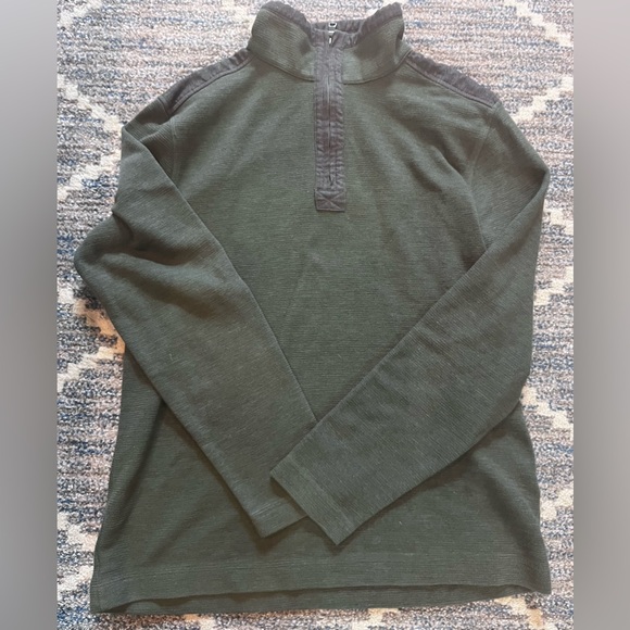 Banana Republic Men’s Size L Half Zip Shirt Green/Blue - Picture 1 of 4